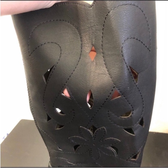 Rampage Black Faux Leather Tall Heeled Boots - Picture 9 of 16